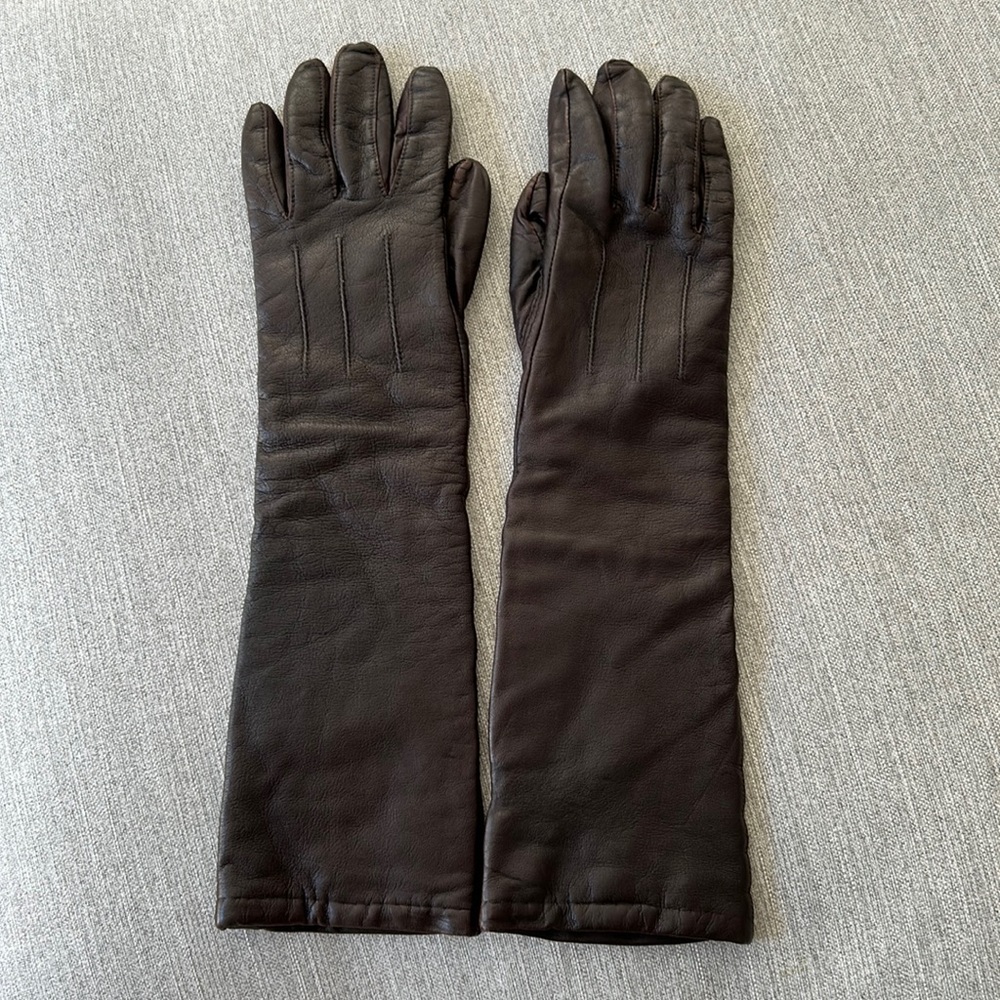 Club Monaco Dark Brown Leather Gloves